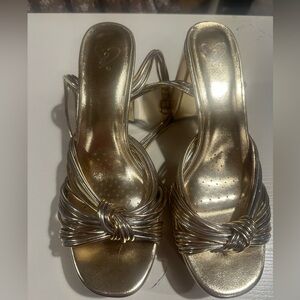 Windsor Gold Knotted Strap Heels